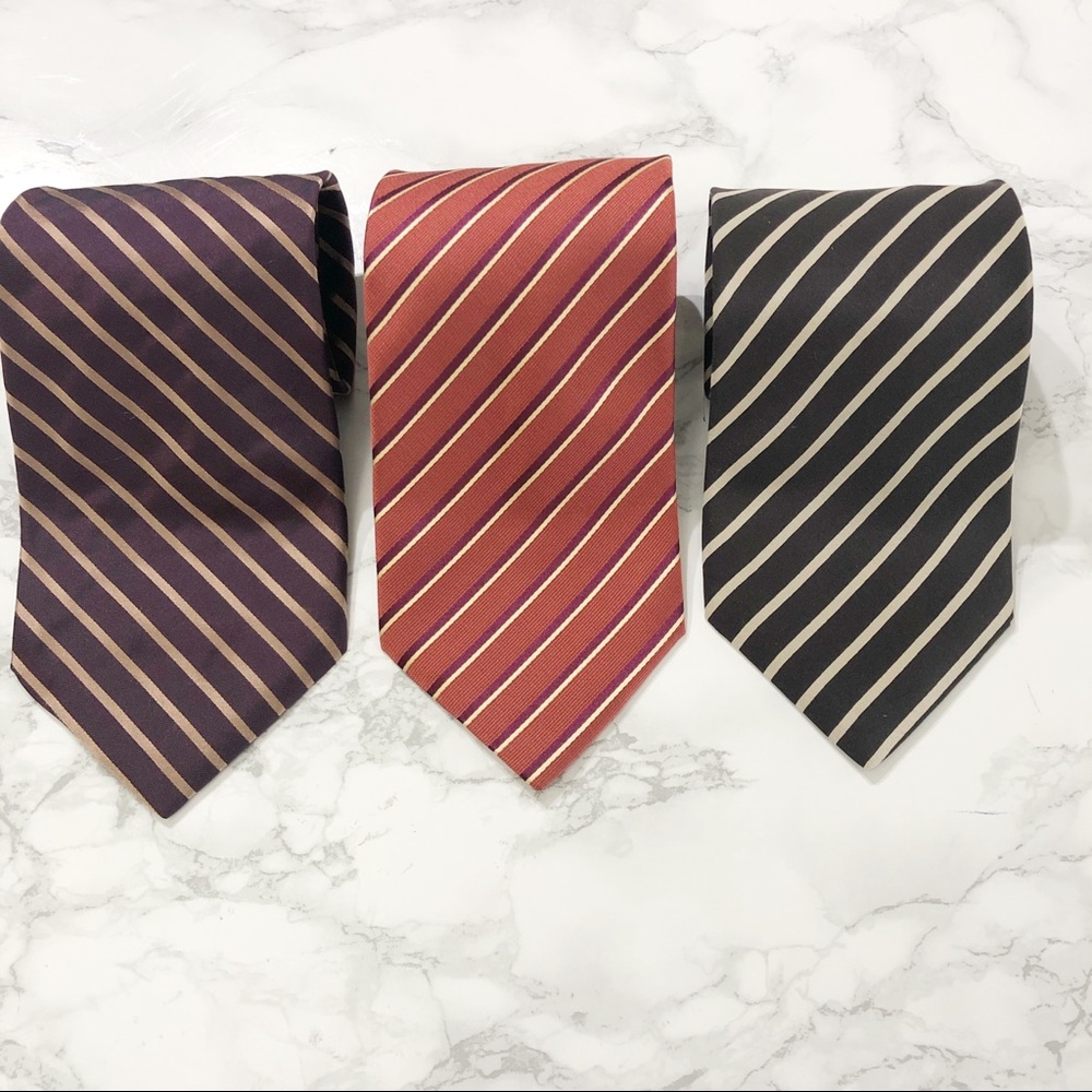 Striped Tie Lot: Zegna Emporio Armani Donna Karan